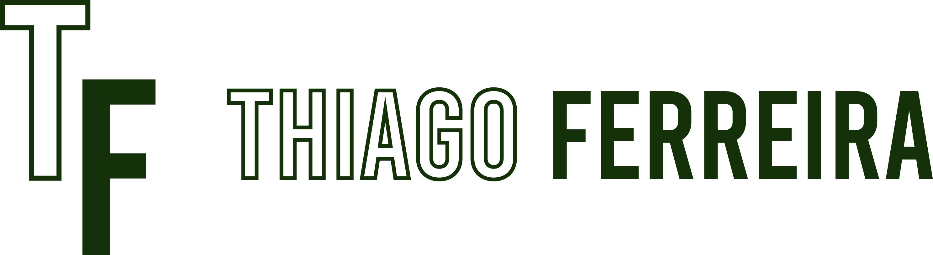 Thiago Ferreira's official dark green logo.